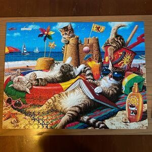 Buffalo beach cat puzzle.  750 pieces.  Games. Puzzles. Cats. Beach.